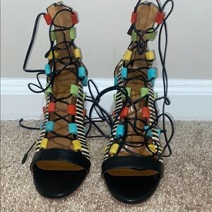 AQUAZZURA | Colorful Strappy Women's Sandals